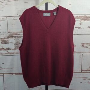 Lord & Taylor Men's 100% 2-ply Cashmere Sweater Vest Red Size Large